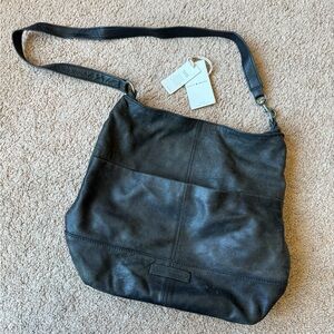 Lucky Brand Black Leather Bucket Shoulder Bag